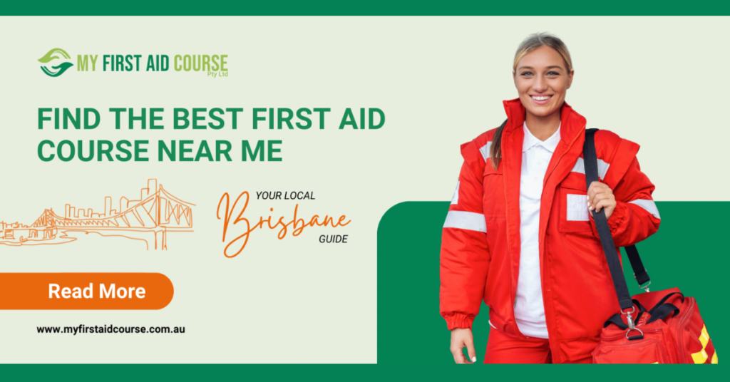 a first aid trainer stands in an ad for our local brisbane guide