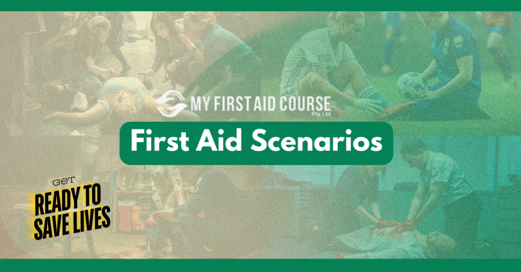 collage of first aid scenarios